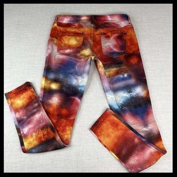 NWOT ✮ L'Amour Nanette Lepore Stretch Denim Multicolored Legging Galaxy Universe - Picture 2 of 11